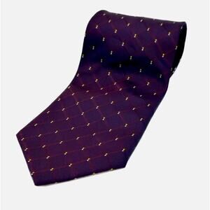 Gucci 100% Silk Necktie - Iridescent maroon/purple & Gold